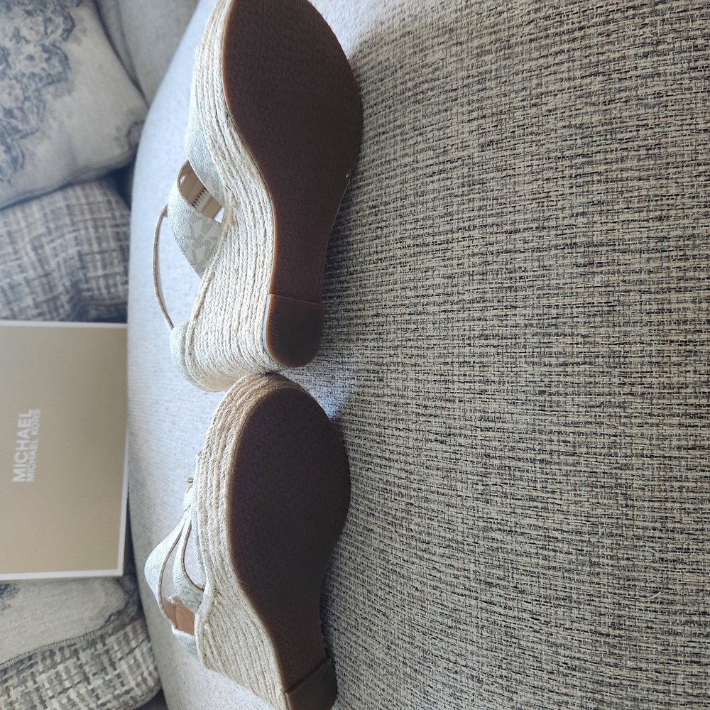 Michael Kors Beige Wedge Sandals